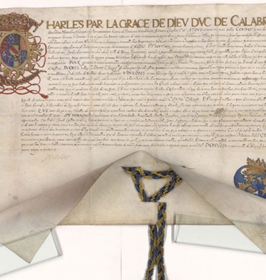  Heritage scanning process using glass plates to flatten and reveal a concealed coat of arms tucked behind a parchment fold.
